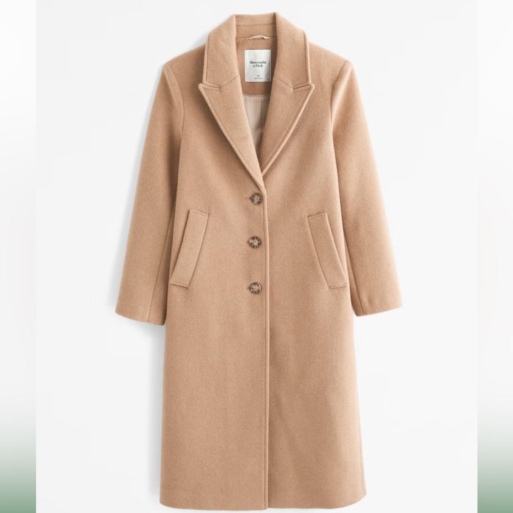 Abercrombie & Fitch wool-blend tailored topcoat peacoat